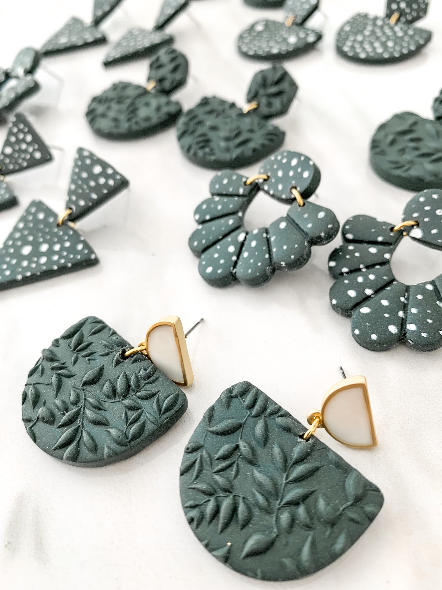 low arch textured dangle earrings + bezel stud | juniper