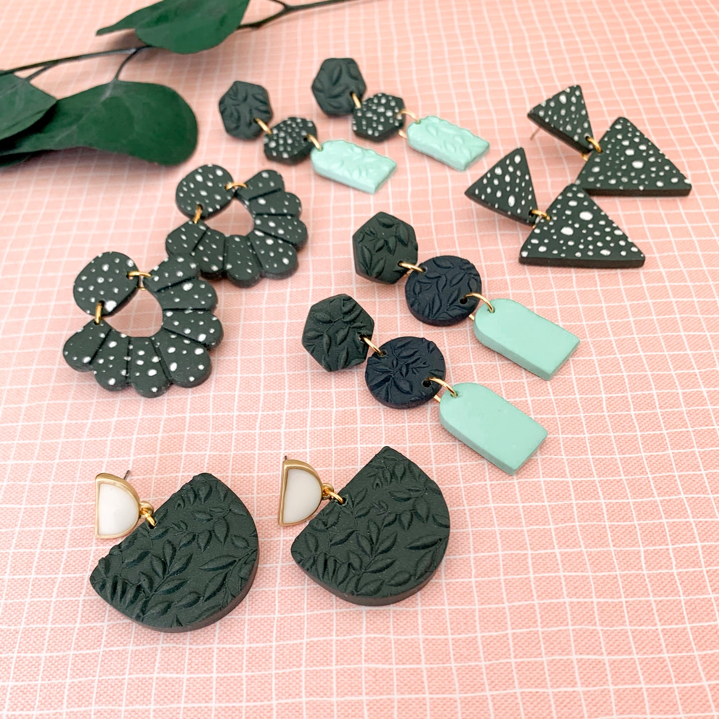 low arch textured dangle earrings + bezel stud | juniper