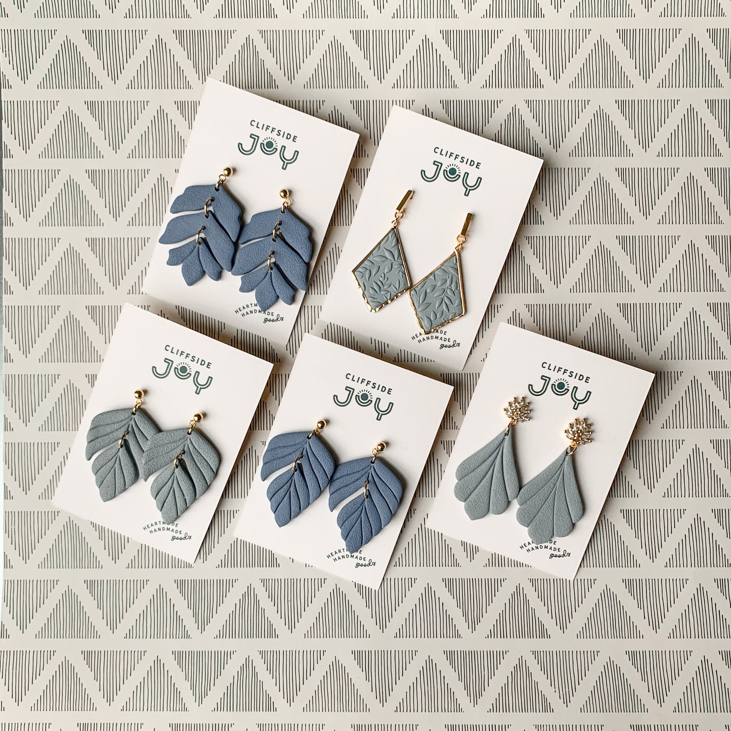 flare textured dangle | dusty blue