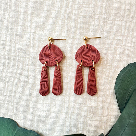 textured dangle | rust