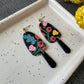 arched drop textured dangle | peppercorn floral