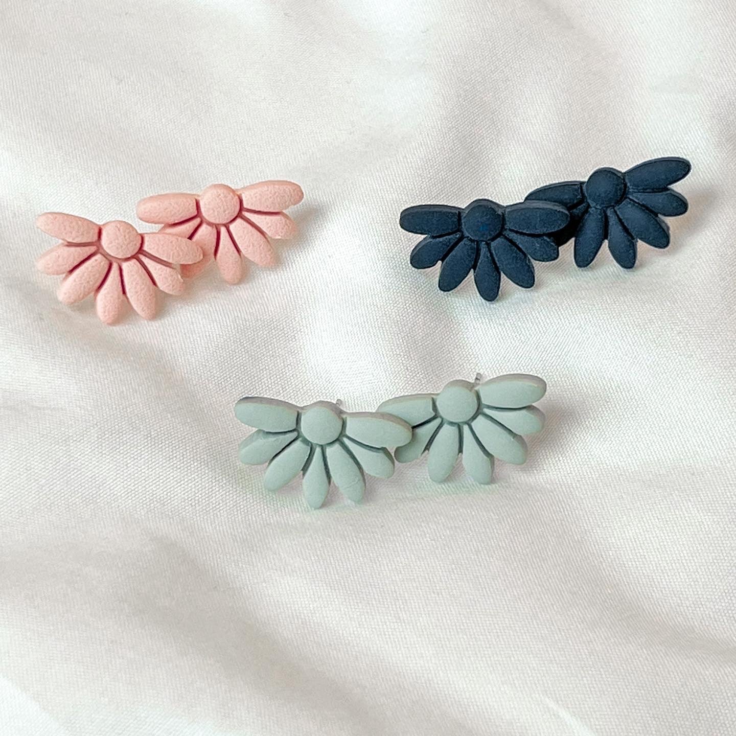 floral textured studs | petal