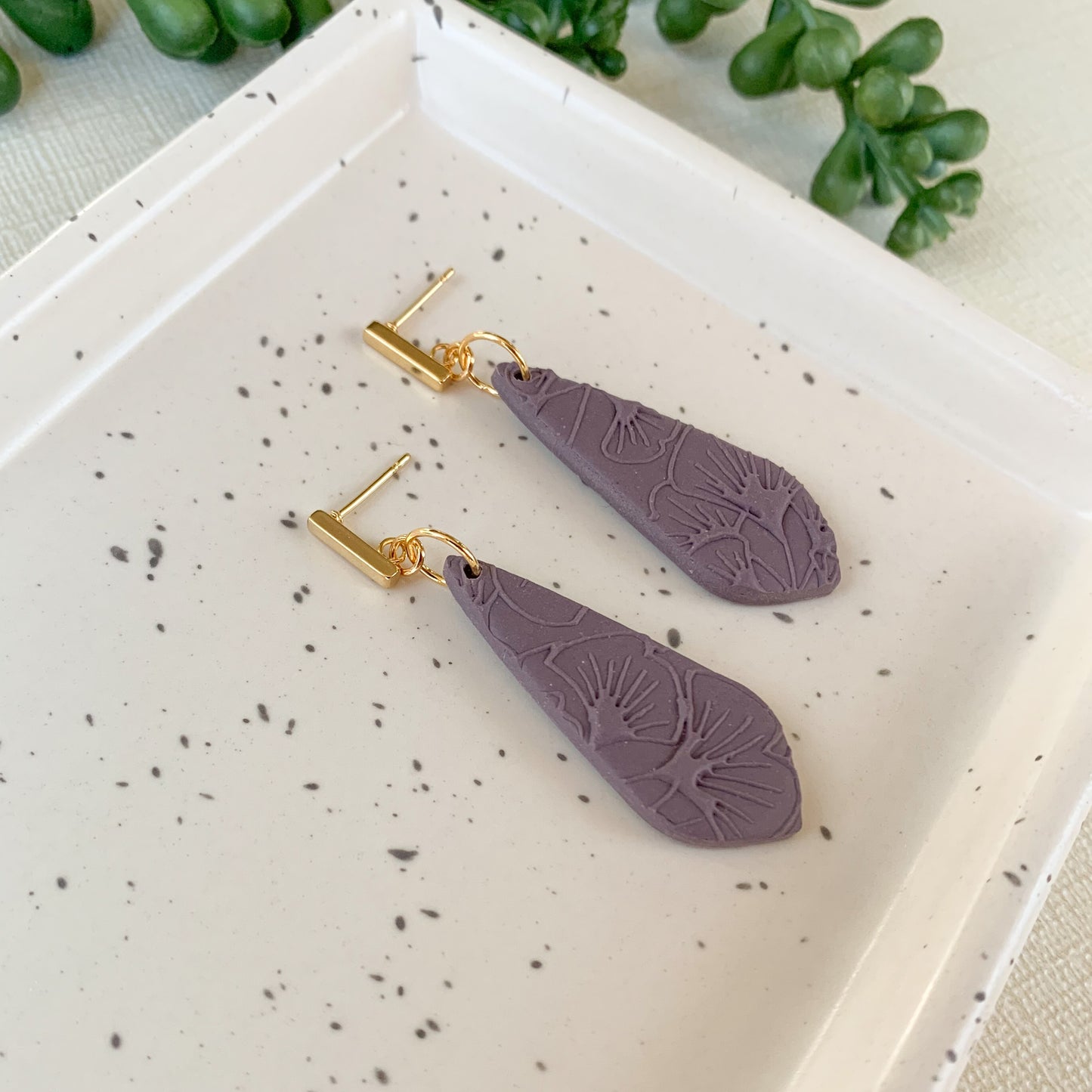 textured dangle | eggplant