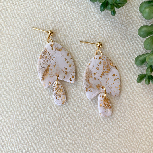 gold fleck + resin dangle