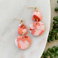 2 tier pointed marble + resin dangle