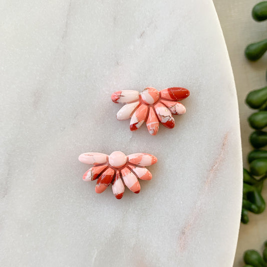 floral marble + resin stud